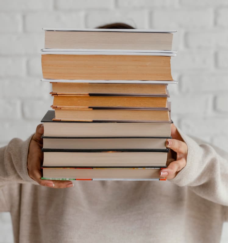 Person with books